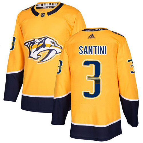Adidas Nashville Predators #3 Steven Santini Yellow Home Authentic Stitched Youth NHL Jersey->youth nhl jersey->Youth Jersey